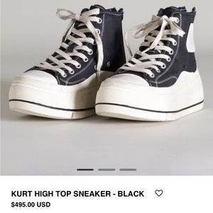 R13 Kurt high top black sneaker